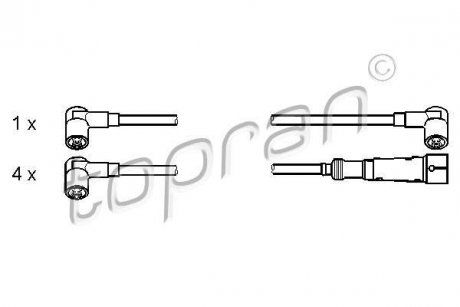 Проволока зажигания, набор TOPRAN TOPRAN / HANS PRIES 108958