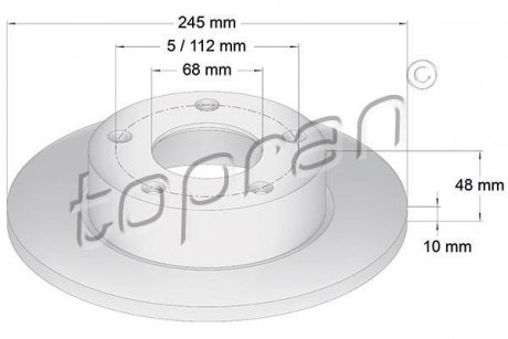 Тормозной диск TOPRAN TOPRAN / HANS PRIES 109525