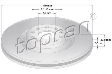 Гальмівний диск TOPRAN TOPRAN / HANS PRIES 114839 (фото 1)