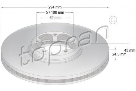 Тормозной диск TOPRAN TOPRAN / HANS PRIES 302087 (фото 1)