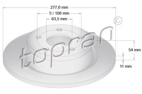 Гальмівний диск TOPRAN TOPRAN / HANS PRIES 302249