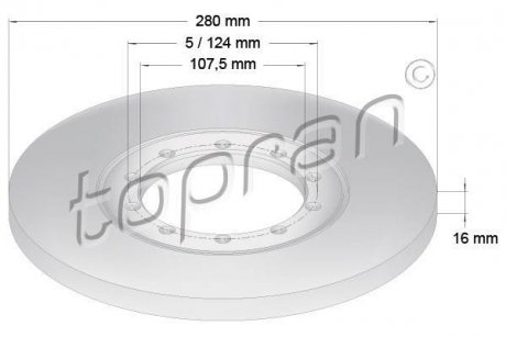 Диск тормозной TOPRAN TOPRAN / HANS PRIES 303970