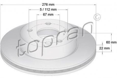 Тормозной диск TOPRAN TOPRAN / HANS PRIES 400857