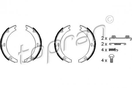 Гальмівні колодки ручного гальма TOPRAN TOPRAN / HANS PRIES 401022