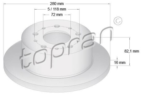 Гальмівний диск TOPRAN TOPRAN / HANS PRIES 721183