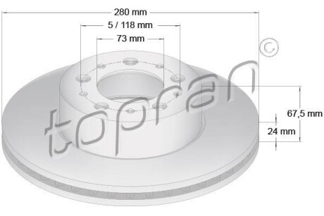 Диск гальмівний TOPRAN TOPRAN / HANS PRIES 722454