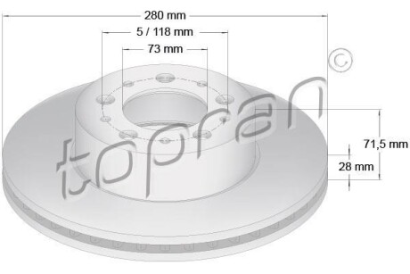 Диск гальмівний TOPRAN TOPRAN / HANS PRIES 722458