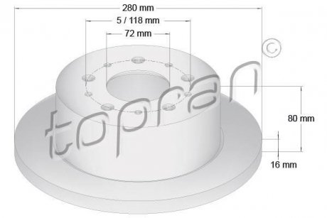 Диск тормозной TOPRAN TOPRAN / HANS PRIES 722596