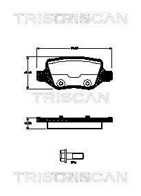 Комплект тормозных колодок, дисковый механизм TRISCAN 8110 23045