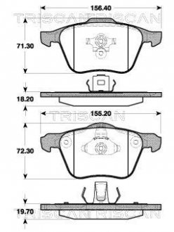 Гальмівні колодки, дискове гальмо (набір) TRISCAN 811027010