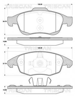 Комплект тормозных колодок, дисковый механизм TRISCAN 811038005 (фото 1)