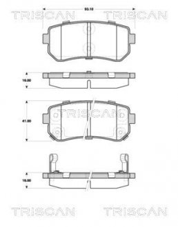 Комплект тормозных колодок, дисковый механизм TRISCAN 811043032 (фото 1)