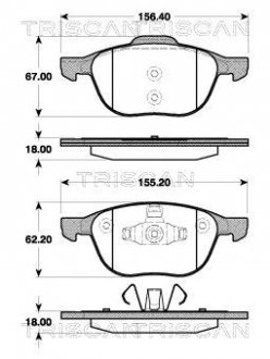 Комплект тормозных колодок, дисковый механизм TRISCAN 8110 50023