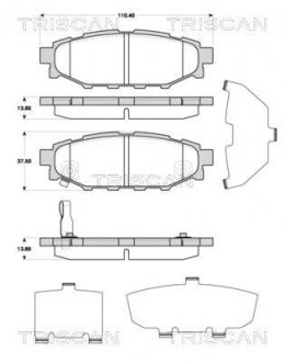 Комплект тормозных колодок, дисковый механизм TRISCAN 8110 68184 (фото 1)