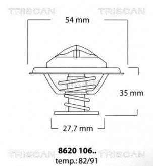 Термостат, охлаждающая жидкость TRISCAN 8620-10682 (фото 1)