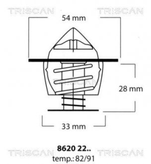 Термостат Ford Diesel,VAG,Opel 8620 2291 TRISCAN 86202291 (фото 1)