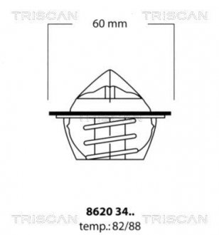 Термостат, охлаждающая жидкость TRISCAN 8620 3488 (фото 1)