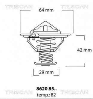 Термостат системи охолодження TRISCAN 8620 8582