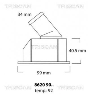 Термостат системи охолодження TRISCAN 8620 9092 (фото 1)