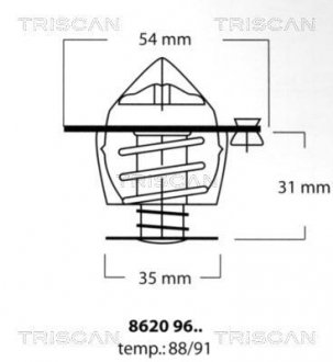 Термостат, охлаждающая жидкость TRISCAN 8620-9691