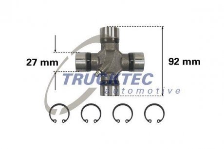 Шарнир, продольный вал AUTOMOTIVE TRUCKTEC 02.34.043