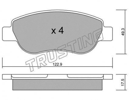 Колодки гальмівні дискові, комплект TRUSTING 7970