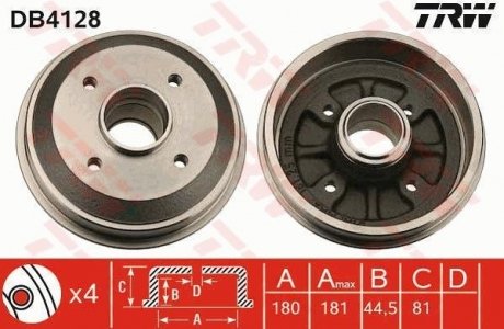 Тормозной барабан (LUCAS) TRW DB4128