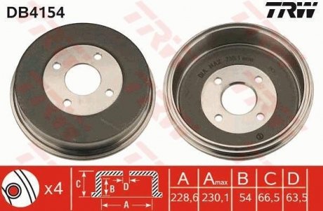 Тормозной барабан (LUCAS) TRW DB4154