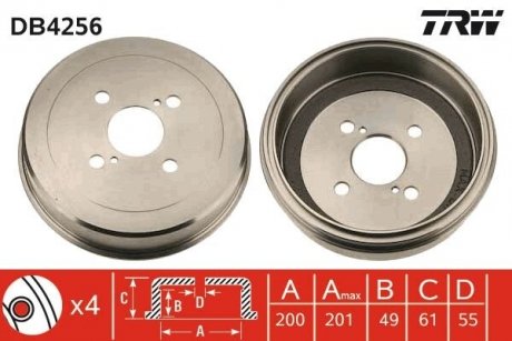 Тормозной барабан (LUCAS) TRW DB4256