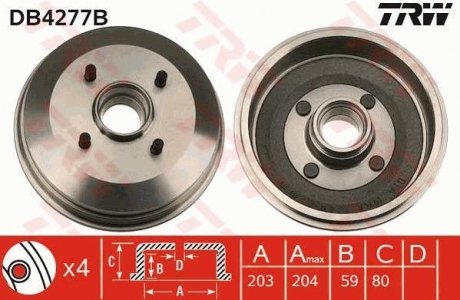 Тормозной барабан (LUCAS) TRW DB4277B