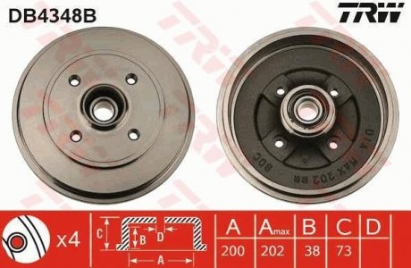 Тормозной барабан (LUCAS) TRW DB4348B