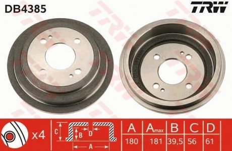 Тормозной барабан (LUCAS) TRW DB4385