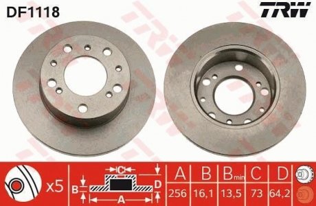 Диск гальмівний (LUCAS) TRW DF1118