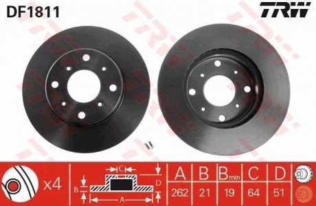 Гальмівний диск (LUCAS) TRW DF1811