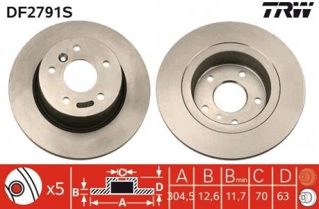 Гальмівний диск (LUCAS) TRW DF2791S