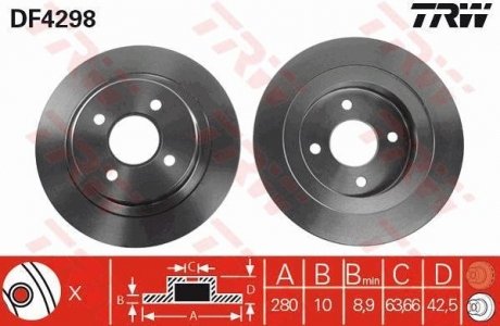 Тормозной диск (LUCAS) TRW DF4298 (фото 1)