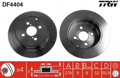 Диск тормозной (LUCAS) TRW DF4404