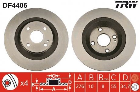 Тормозной диск TRW DF4406