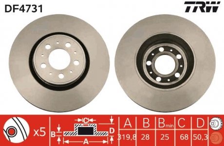 Диск тормозной (LUCAS) TRW DF4731