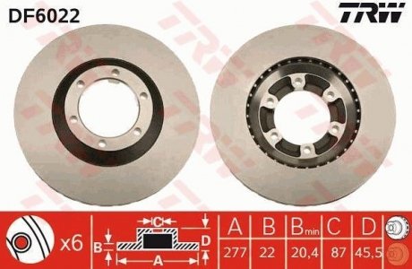 Тормозной диск TRW DF6022 (фото 1)