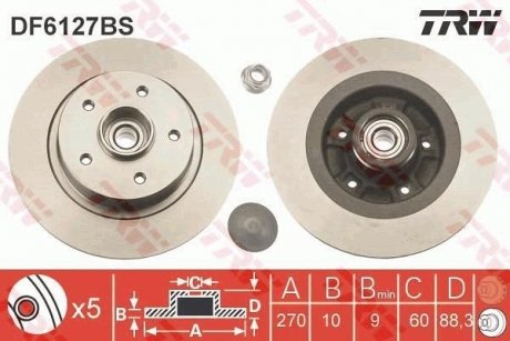 Гальмівний диск (LUCAS) TRW DF6127BS