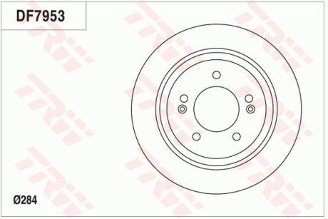 Диск гальмівний (1 шт.) HYUNDAI/KIA Grandeur/Optima/Soul "R D=284mm "11>> TRW DF7953