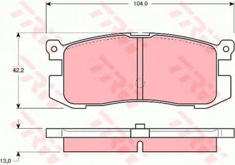 Гальмівні колодки, дискове гальмо (набір) (LUCAS) TRW GDB1025