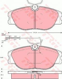 Тормозные колодки, дисковый тормоз (набор) (LUCAS) TRW GDB1052 (фото 1)