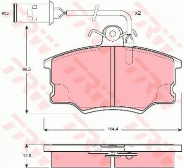 Гальмівні колодки, дискове гальмо (набір) (LUCAS) TRW GDB1054