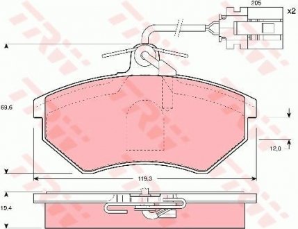 Гальмівні колодки, дискові (LUCAS) TRW GDB1057