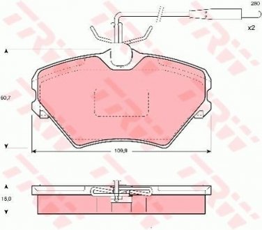 Гальмівні колодки, дискові (LUCAS) TRW GDB1087 (фото 1)