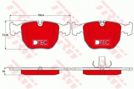 Комплект тормозных колодок, дисковый тормоз TRW GDB1261DTE (фото 1)