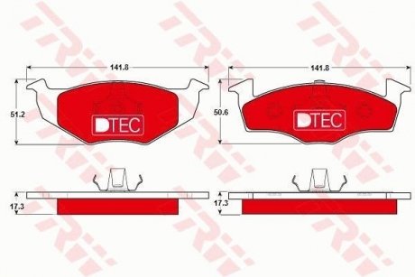 Комплект гальмівних колодок, дискове гальмо TRW GDB1274DTE