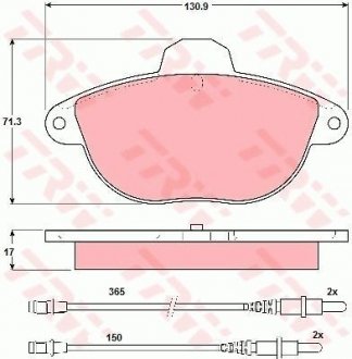 Гальмівні колодки, дискове гальмо (набір) (LUCAS) TRW GDB1301